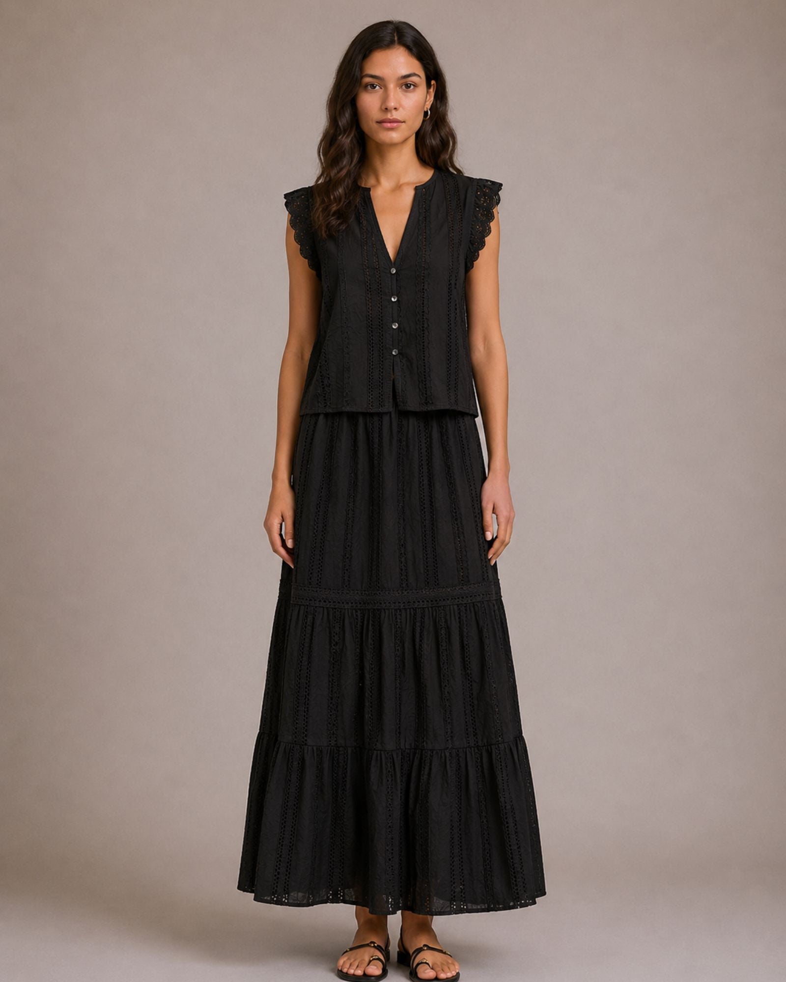 VMBELL COTTON MAXI SKIRT